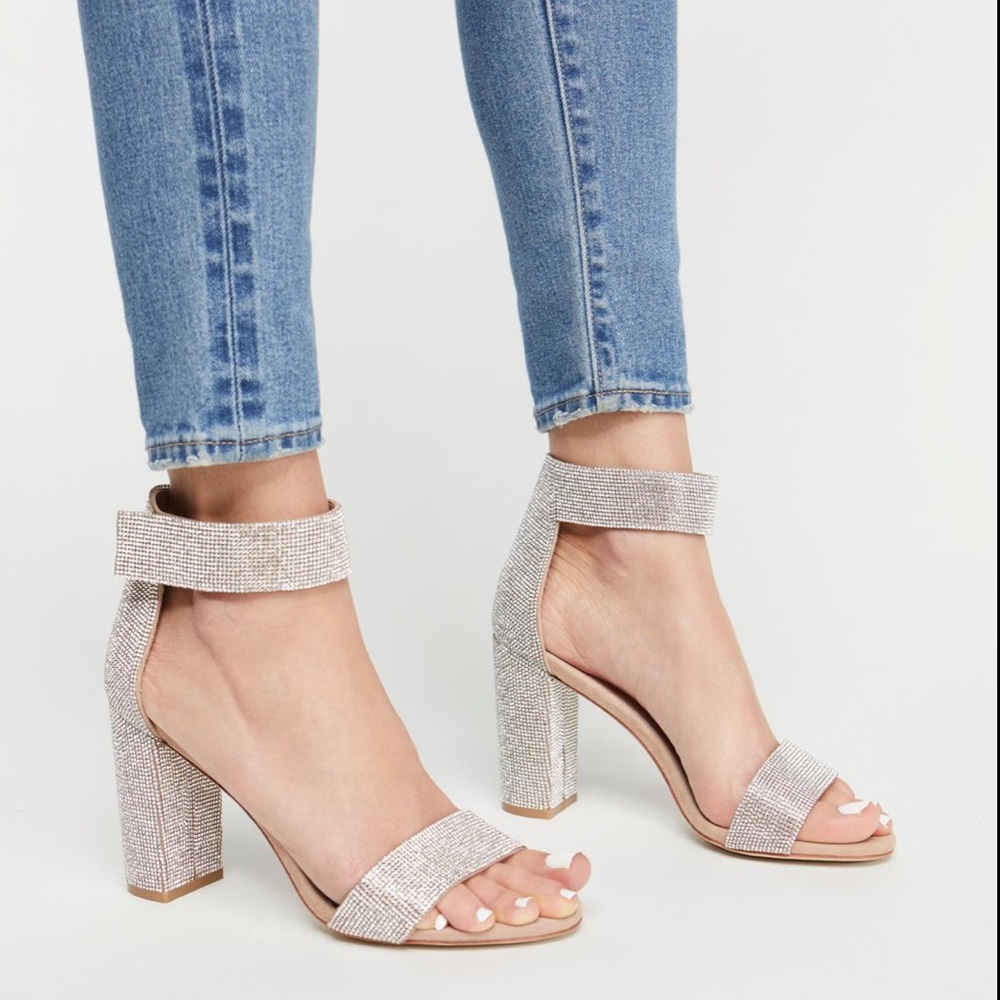 Jeffrey Campbell Sparkle and Shine Ankle Strap Heels - CLOSET CLEAR OUT SALE